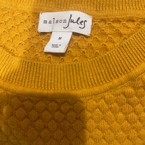Maison Jules Mustard Textured Women's Top - Picture 6 of 6